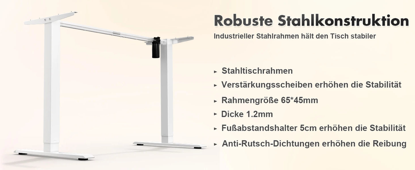 Devoko Höhenverstellbarer Schreibtisch Elektrischer mit Tischplatte 140x60cm Höhenverstellbarer Tisch Stehschreibtisch