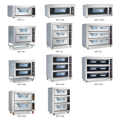 Commercial Baking Equipment 3 Deck 6 Tray Gas Electric Bakery Bread Deck Oven For Cake Pizza.