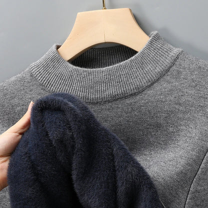 Knitwear Sweater New Autumn/Winter Mock Neck Sweatshirts Solid Color Pullovers Man Brand Casual Mens Clothing.