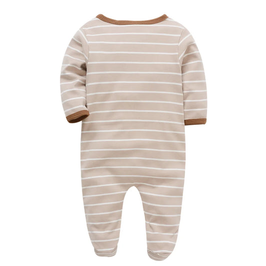 2024 neue Baby Jungen Kleidung Ein Stück Gestreiften Design 100 % Baumwolle Neugeborenen Jungen Strampler Volle Hülse Overalls.