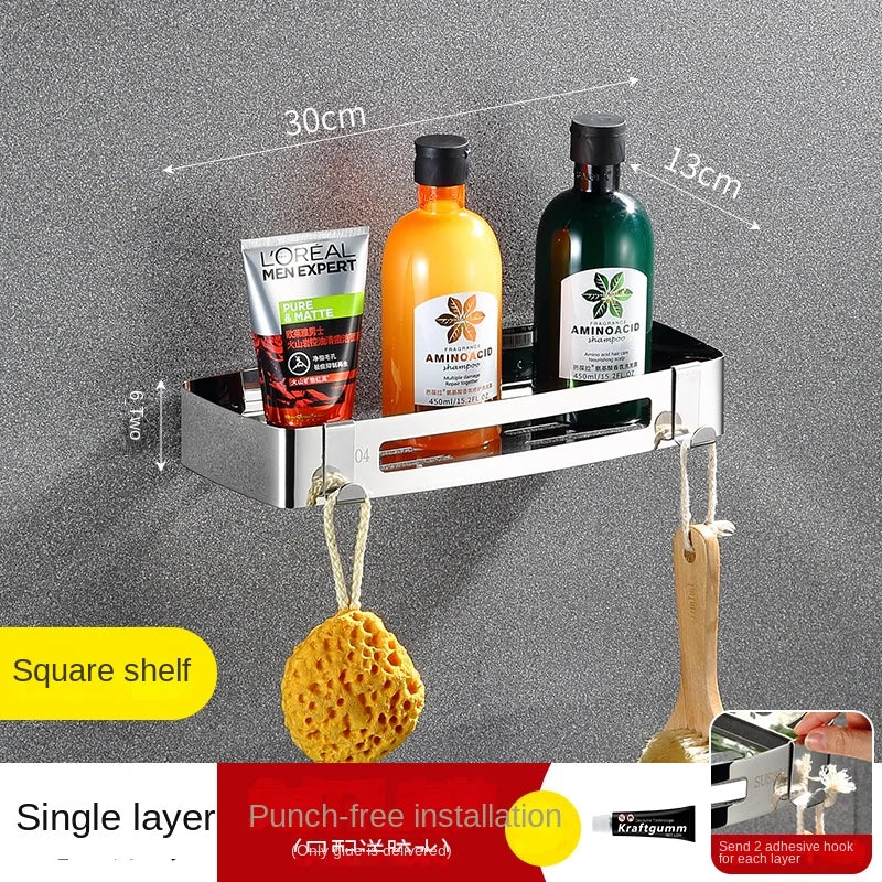 1/2 Schichten Eck-Duschregal für Badezimmer, Shampoo, Duschregal, Halter aus Edelstahl 304, stanzfrei, Küchenstativ, Eckständer