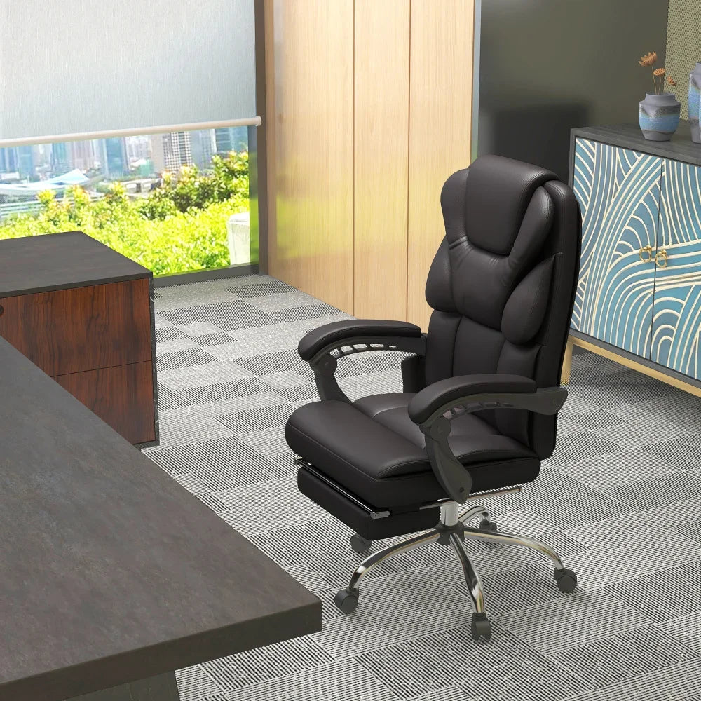 Höhenverstellbarer Bürostuhl mit Massagefunktion, ergonomischer Schreibtischstuhl, Chefsessel, bis 120 kg