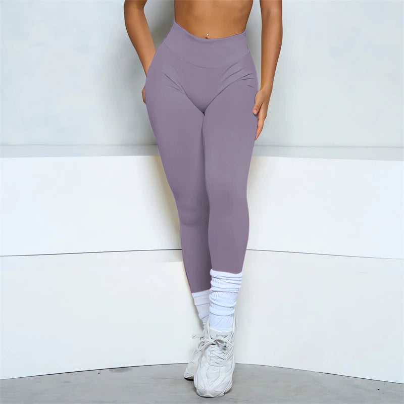 Women Candy Color Leggings For Women High Waist Yoga Legging Seamless Scrunch Bum Gym Leggings Workout Sports Tights.