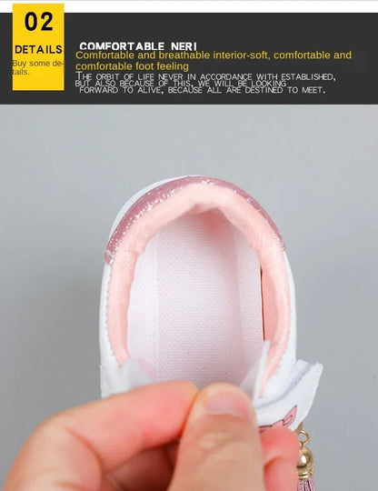 2025 Children's Little White Shoes Girls' Student Flat Bottom Casual Sports Shoes Low Top Spring Korean Plate Shoes.