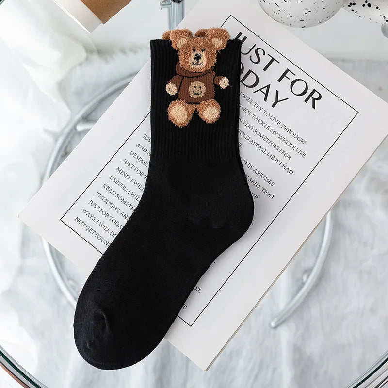 3 Pairs Cool Women Cute Cartoon Cotton Socks Set Female Korean Ladies Japanese Girls Students Short Socks For Women.