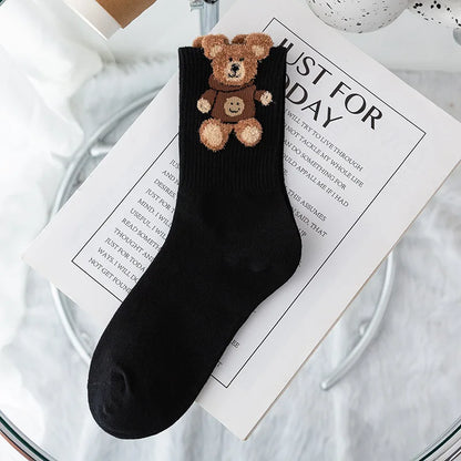 3 Pairs Cool Women Cute Cartoon Cotton Socks Set Female Korean Ladies Japanese Girls Students Short Socks For Women.