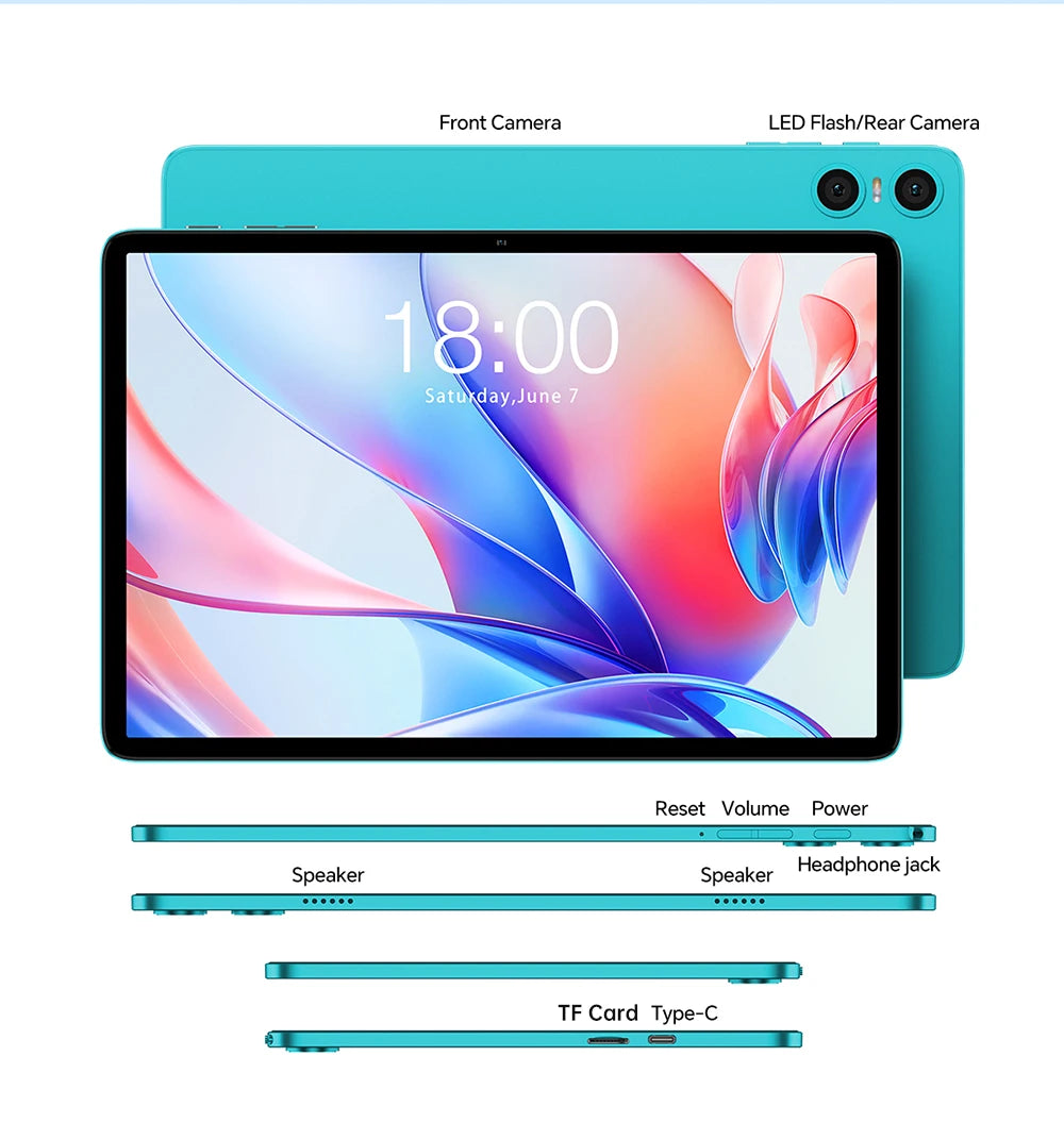 Teclast P30 2024 Tablet Allwinner T606  8-core 1.8GHz 12GB(4GB+8GB)RAM/128GB ROM/10.1inch 1280×800iPS WIFI 6000mAh Type-C 5MP+2M.