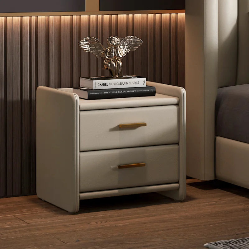 Hohes Kopfteil, Doppelbettgestell, schlichtes Holz, elegantes Queen-Size-Bett, Einzelbettgestell, Nachttische, Aufbewahrung, Cama Moderno Lujo-Möbel