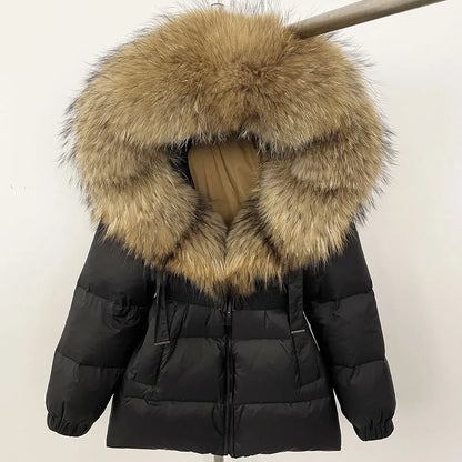 OFTBUY 2025 Winter Kleidung Puffer Jacke Frauen Echt Fox Pelz Mit Kapuze Dicke Warme 90% Weiße Ente Unten Mantel Weibliche Parkas wasserdicht