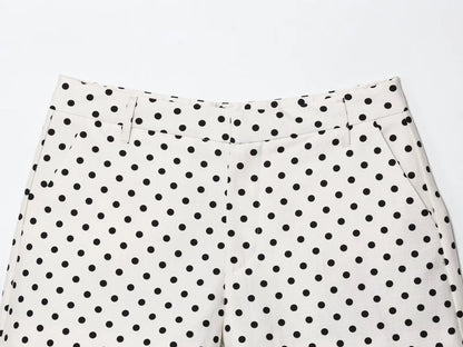 TRAFZA Herbst Polka Dot Gedruckt Jacke Für Frauen Lange Ärmel Rollkragen Zipper Mit Taschen Kordelzug Lose Vintage Mäntel