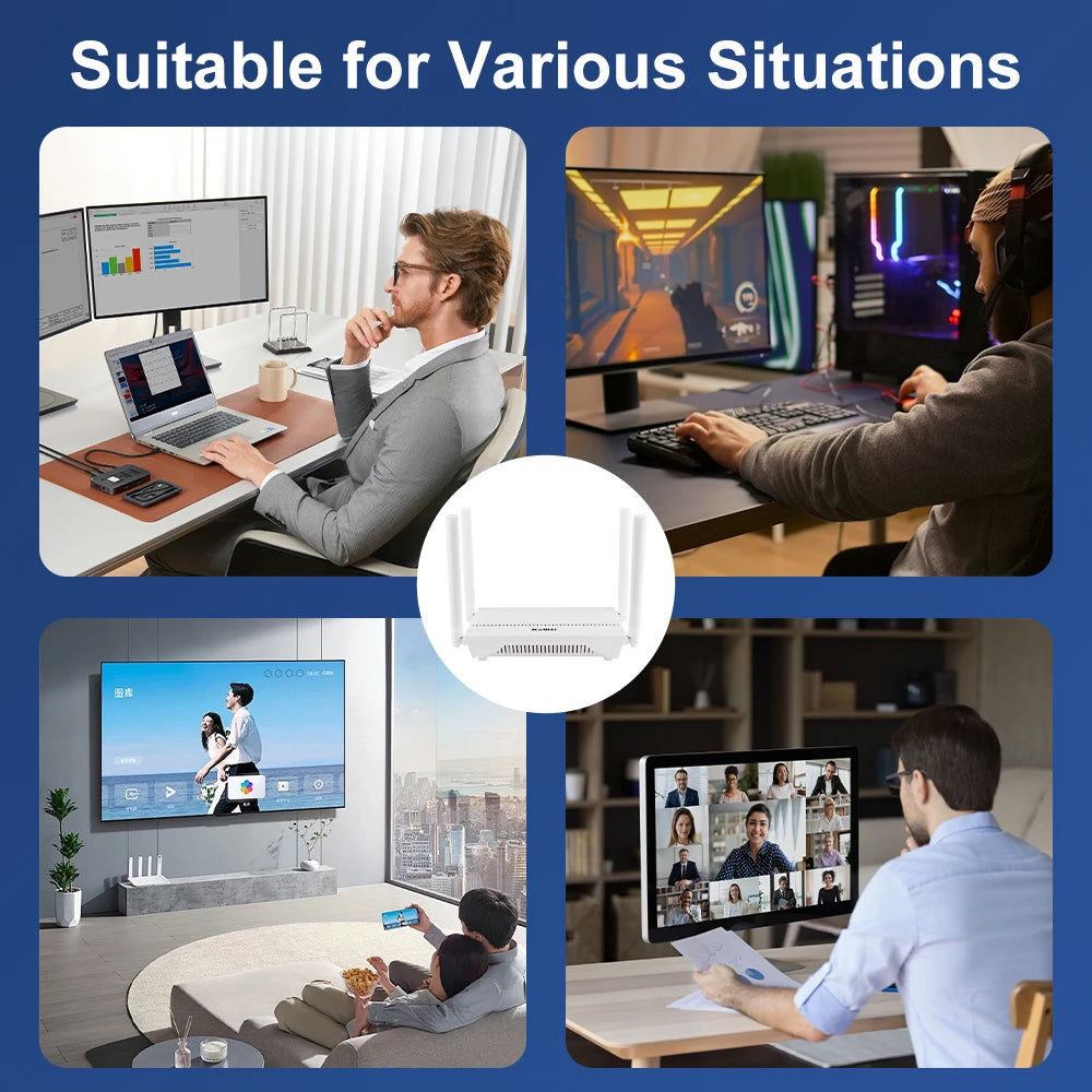 KuWFi AX3000 WiFi Router 3000M 2.4G 5G Dual Band WiFi6 Gigabit Ethernet Port External Antenna Support AP Repeater MESH VPN WPS.