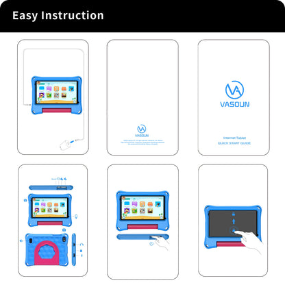 Kids Tablet 7 Inch tablet for toddlers, Android OS with 2 GB RAM and 32 GB storage, with WiFi, dual camera, child safety mode.