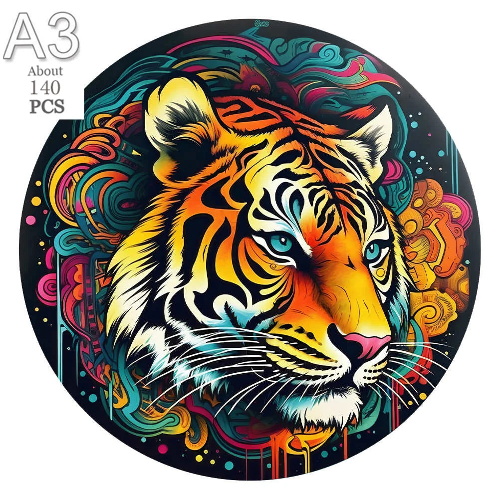 Deer in The Forest Wooden Puzzle Unique Shape Animal Puzzle Adult Relaxation Gift Exquisite Boxed Set with Decorative Artworks