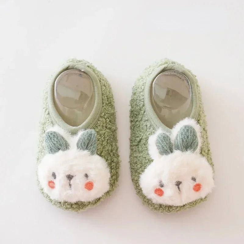 Autumn Winter Baby Slippers Toddler Plush Floor Sock Shoes Children Soft Sole Walking Shoes Indoor Home Anti-slip Kids Shoes