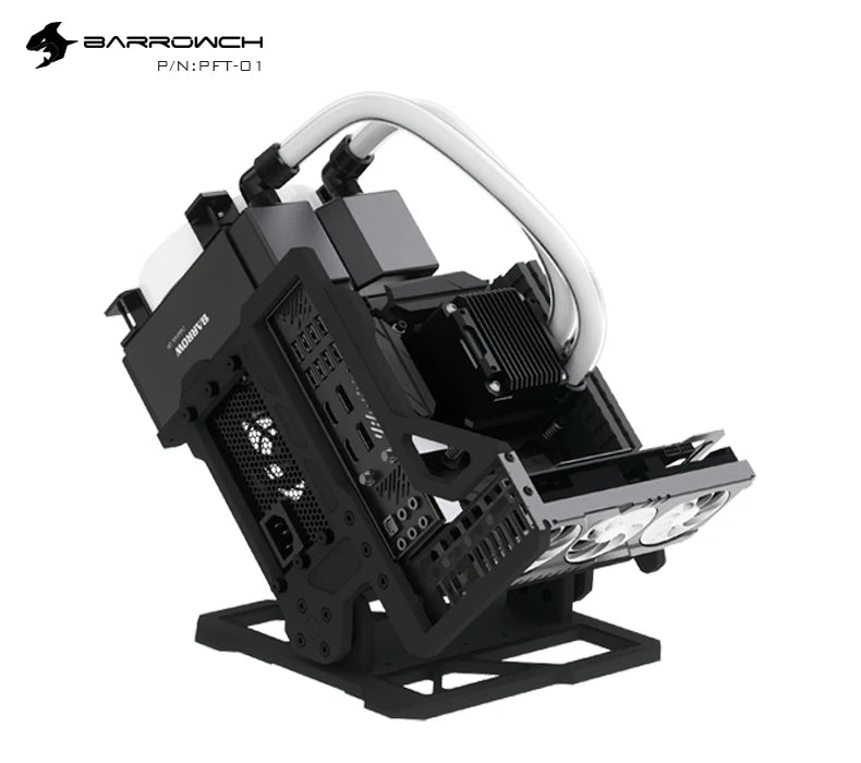 Barrowch ITX Open Frame Aluminum Alloy Water-cooling Computer Case DIY Adjustable Angle PFT-01.