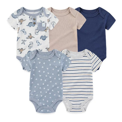 5 Teile/los Vier Jahreszeiten Mode Cartoon Kurzarm Baby Junge Mädchen Bodys Weiche Neugeborenen Onesies Kleidung.
