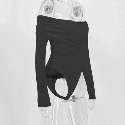 Women Spring Sexy Red Bodysuits Backless Solid Corset Slim Fashion Crossed Bodysuits Long Sleeves Casual Female Knitted Rompers.