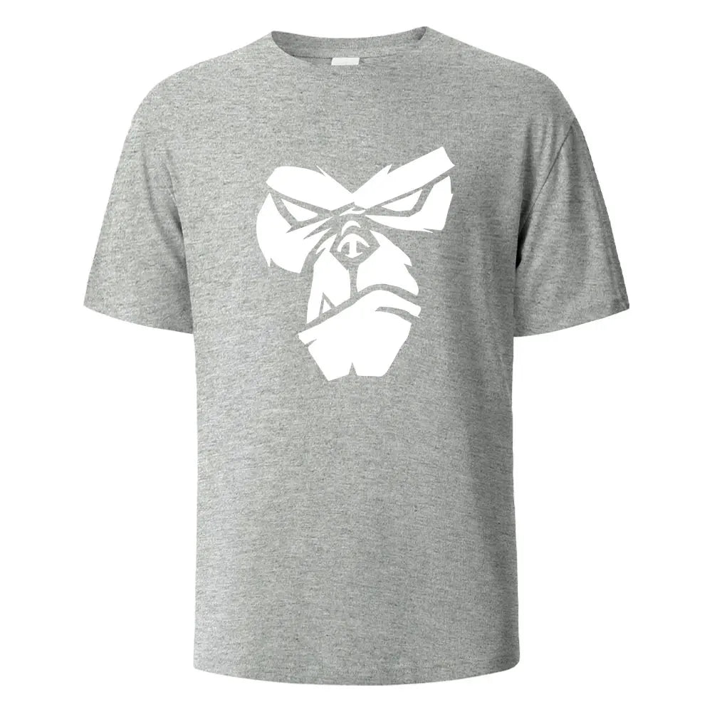 Gorilla Face Funny Print T-Shirt Summer Tees For Men Women 100% Cotton O-neck Oversize Casual Short sleeved Streetwear Basic Top.