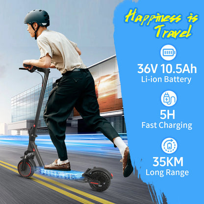 ATSANT TS07 Electric Scooter 600W 36V 10.5ah 31KM/H 35KM Long Range 8.5Inch Tyres with Shock Absorption Turn Signal Escooter.