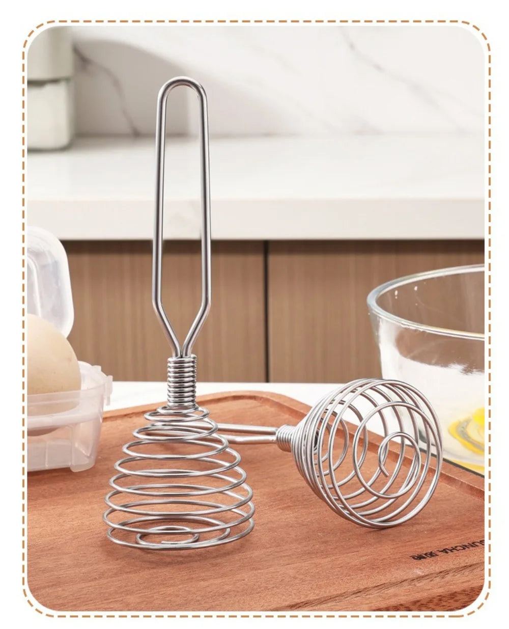 New Stainless Steel Manual Press Type Egg Beater Creative Honey Spoon Mixer Milk Jam Stirring Spoon Kitchen Baking Cooking Tools.