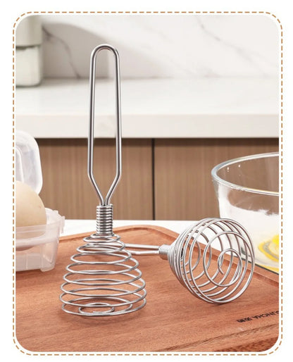 New Stainless Steel Manual Press Type Egg Beater Creative Honey Spoon Mixer Milk Jam Stirring Spoon Kitchen Baking Cooking Tools.