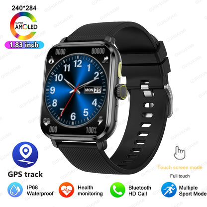 Smart Watch Women Man 1.85" HD Screen GPS Sport trajectory Heart Rate Health Watches Blood oxygen Men Smartwatch For Android IOS