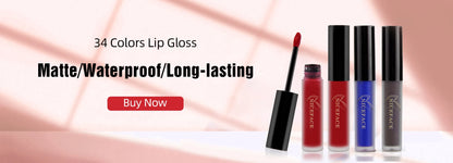 QIBEST Sexy Red Matte Lip Gloss Long Lasting Velvet Liquid Lipstick Lip Makeup Women Beauty Nonstick Cup Waterproof Lipgloss Hot.