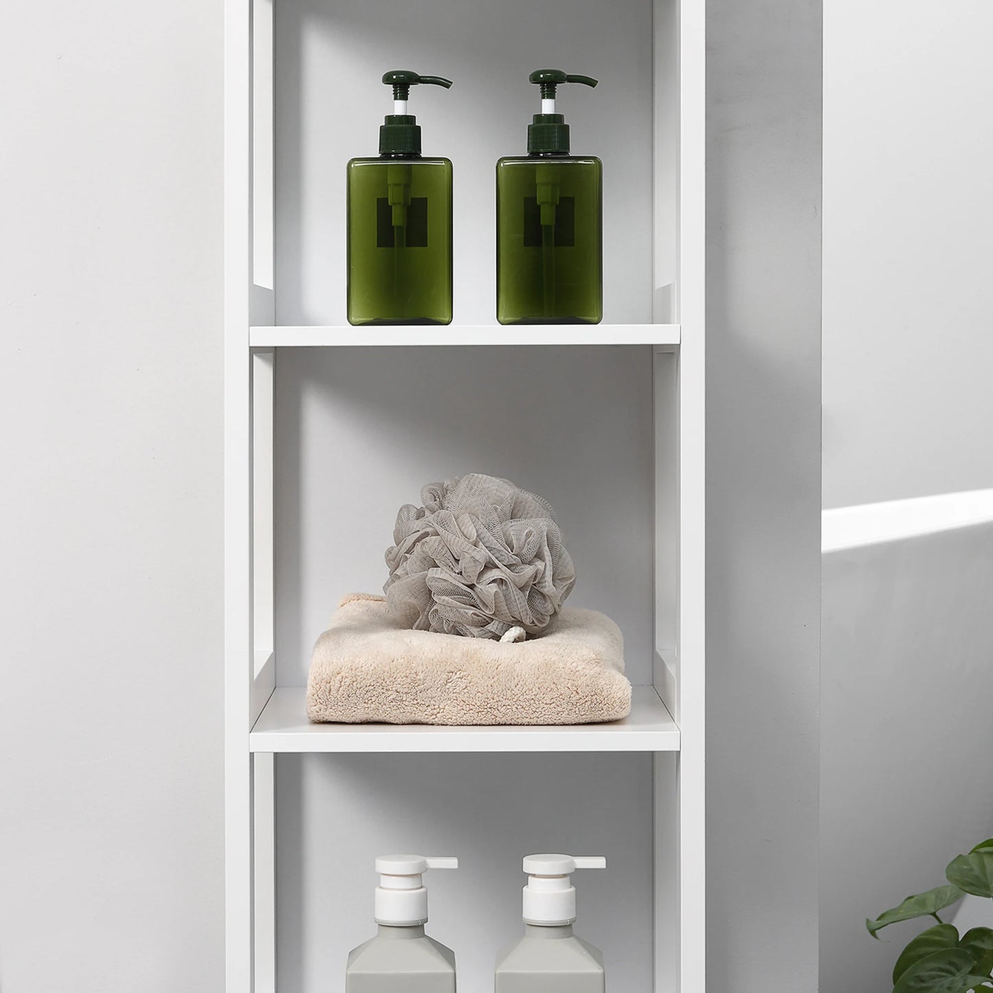 Kleankin 5 Ebenen Boden Badezimmer Regal Last 30 kg 30x30x140cm weiß