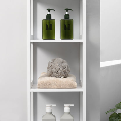 Kleankin 5 Ebenen Boden Badezimmer Regal Last 30 kg 30x30x140cm weiß