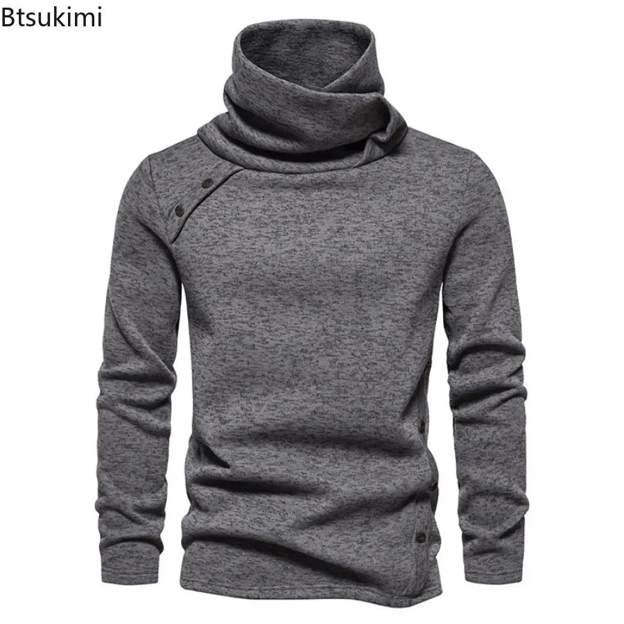 New 2025 Men's Thick Warm Sweaters Vintage Trend Knit Pullovers Man Turtleneck Sweater Soft Casual Knitwear Sweater for Men Tops.