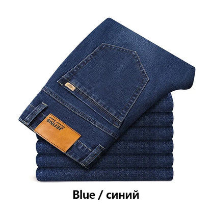 Baumwolle Herren Jeans Denim Hosen Marke Klassische Kleidung Overalls Gerade Hosen für Männer Schwarz Oversize Große Größe 35 40 42 44 46