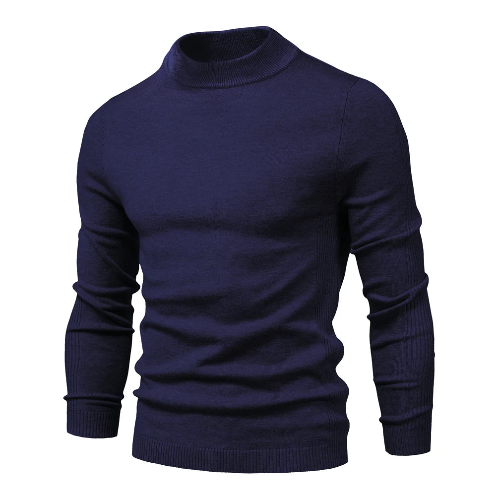 New Winter Turtleneck Thick Mens Sweaters Casual Turtle Neck Solid Color Quality Warm Slim Turtleneck Sweaters Pullover Men.