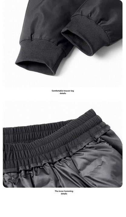 Winter Down Pants Men's Casual Waterproof Zipper Pocket Thick 90% Duck Down Cargo Pants Male Jogger Outdoor Warm Sports Pants