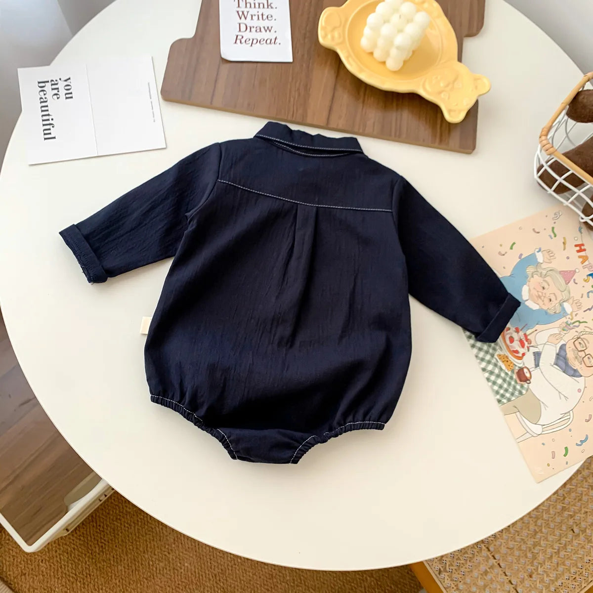 Neugeborenen Baby Prinz Sommer volle Hülse Fliege Gentleman Stil Outfits Infant Kinder Overalls Baumwolle Kleidung Mode Bodys