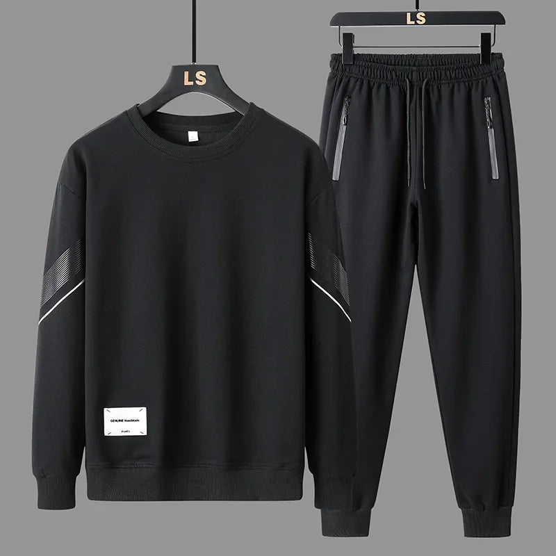 Spring Autumn Men's Casual Sports Suit Round Neck Sweatshirt Long Sleeves Pants One Whole Set Clothing Fashion.