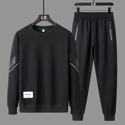 Spring Autumn Men's Casual Sports Suit Round Neck Sweatshirt Long Sleeves Pants One Whole Set Clothing Fashion.