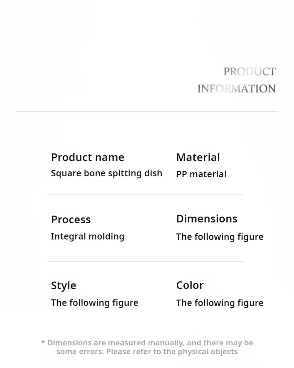 10pcs Multi-function Spit Bone Dish Food Grade Plastic  Round Square Set Dining Table Garbage Plate  Household Snack Fruit Plate.