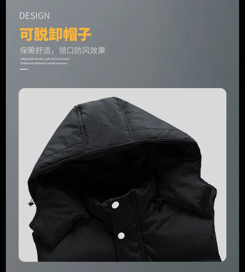 M-10XL Oversize Vests New Lambskin Vest Men's Autumn and Winter Warm and Detachable Hooded Youth Vests Windproof Waistcoats.