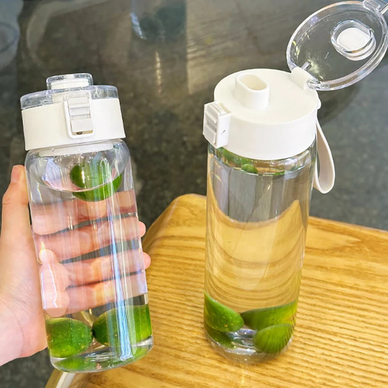 400/600/800ML Large Capacity Sports Water Bottle Leak Proof Plastic Cup Drinking Outdoor Travel Portable Gym Fitness Jugs.