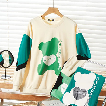 150Kg Plus Größe frauen Fehlschlag 157 Frühling Lose Langarm Rundhals Gedruckt Casual Sweatshirt 6XL 7XL 8XL 9XL 10XL 3-Farben.