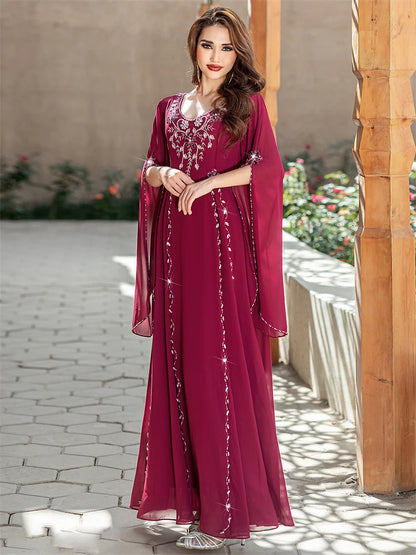 Ramadan Eid Red Abaya Damen Dubai Arab Islam Prayer Clothes Muslim African Dresses For Women Kebaya Kaftan Robe Musulmane Femme.