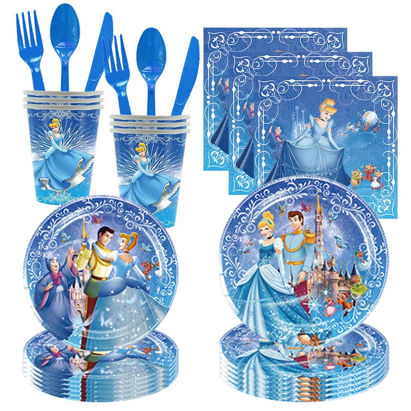 Disney Cinderella Geburtstag Dekoration Party Liefert Hintergrund Geschirr Set Luftballons Dekoration Party Gefälligkeiten Für Kinder Geburtstag.