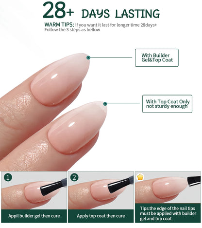 NAILPOP 150Pcs 4 in 1 Ombre Gel Nail Tips White Gradient Soft Gel False Nail Tips Soak Off Fake Nails Extensions DIY 15 Sizes.