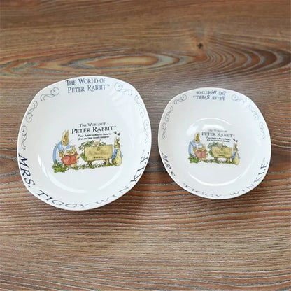 Bone china rabbit series dinner plate ceramic soup plate vegetable plate.