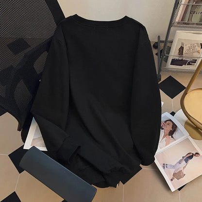 170kg plus size Damen büste Herbst bär bedrucktes Sweatshirt lockeres Langarm-Freizeit oberteil 6xl 7xl 8xl 9xl 10xl 11xl.