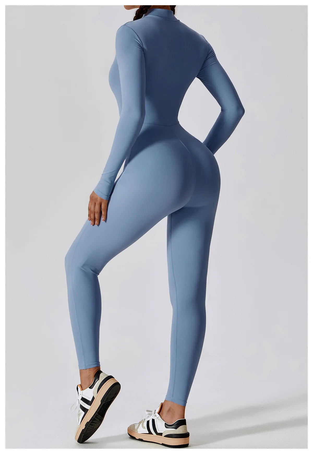Zipper Long Sleeve Jumpsuit Gym Sportswear Women Yoga Boilersuit Women Sports Jumpsuit Fitness Rompers Stretch Workout Bodysuits