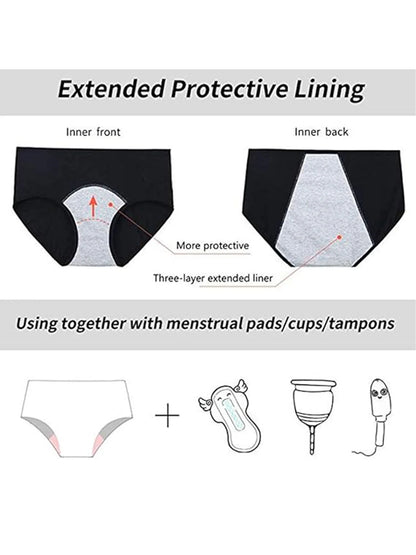 5Pcs Women Protective Cotton Menstrual Period Panties Teens Breathable Leakproof Briefs Women Postpartum Underwear.