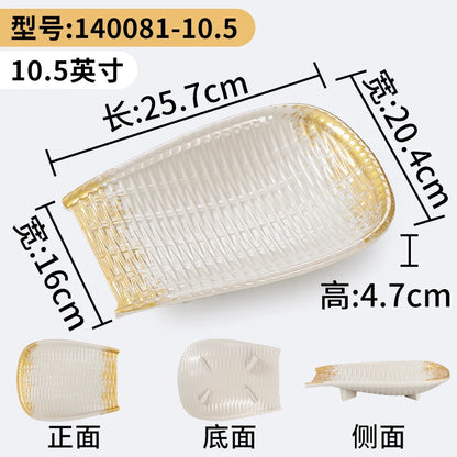 1Pc Thickened Melamine Tableware Not Easily Broken Plastic Barbecue Plate Merchant Dining Plate Household Kitchen Accessories