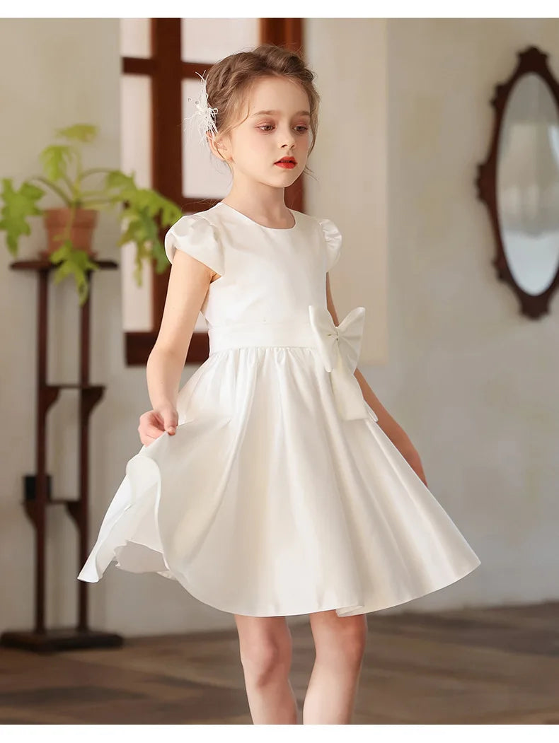 Prinzessin Mädchen Weißes Luxuskleid Blumenmädchen Hochzeitskostüm Größe 110-170 Weibliche Party Bühnenkleidung Kleider.