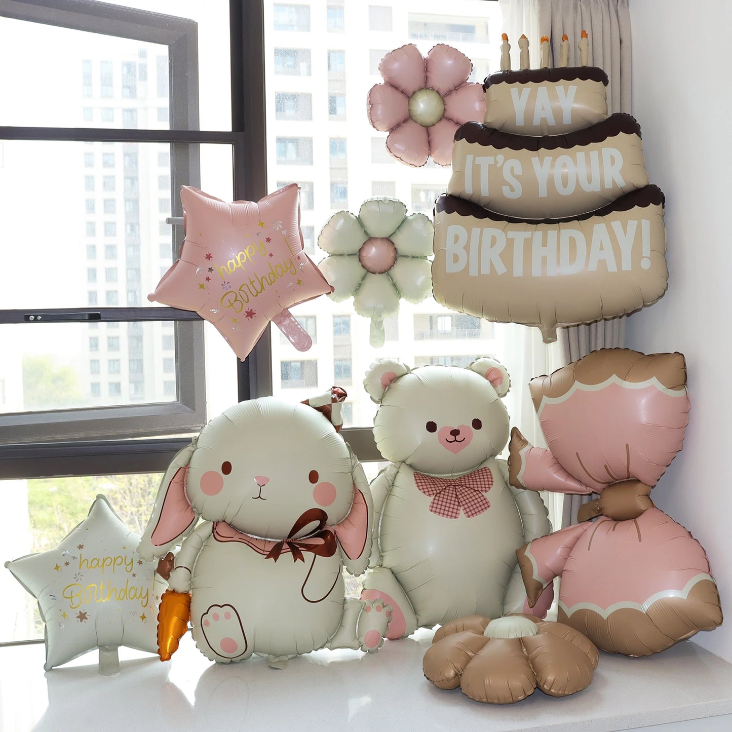 Matte 3D Herz Liebe dich Bär Aluminium Folie Ballon Hochzeit Dekoration Geschenke Schleife Stern Gänseblümchen Regenbogen Alles Gute zum Geburtstag Party Ballon.